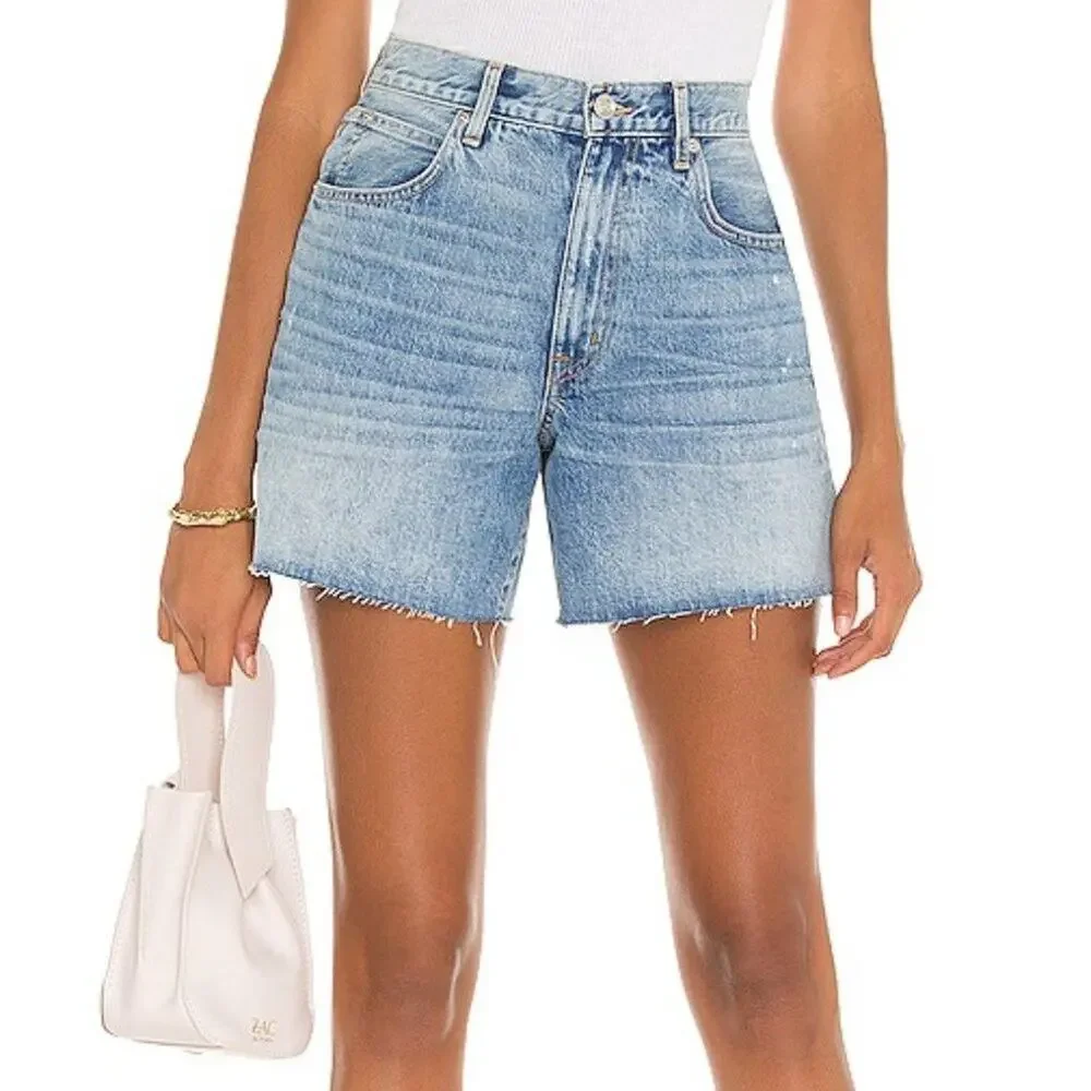 SLVRLAKE Dakota High Rise Relaxed Cut Off Denim Shorts - Picture 2 of 11
